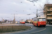 Trådbussar på vid Gullmarsplan