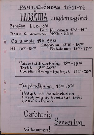 Inbjudan till familjedag på fritidsgård