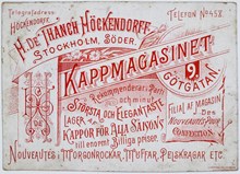 Reklamtryck. M. de Thanch Höckendorff Kappmagasinet