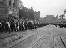 Begravningståg och katafalker på Skeppsbron