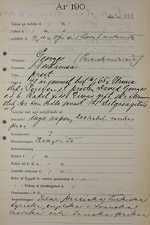 Georges Vestarusa från Persien passerar Stockholm 1906 - polishandling från utlänningsexpeditionen 