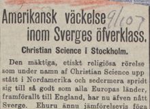 Amerikansk väckelse inom Sveriges överklass - Christan Science i Stockholm