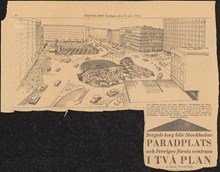 Illustration över planerna för Sergels torg