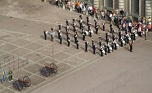 Högvakten på Borggården, Stockholms slott, sedd från Storkyrkans torn