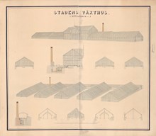 Stadens växthus. Plan av växthusen i gamla kvarteret Garnet
