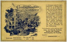 Reklamtryck. Centralbadets Trädgård