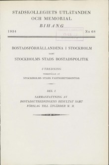 Fastighetskontorets bostadsutredning 1932-1934