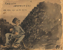 Pesonal inventerar koks på Mälarvarvet