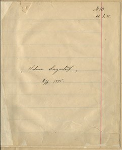Selma Lagerlöfs examensskrivning - Högre lärarinneseminariet