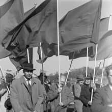 Första majdemonstration på Gärdet