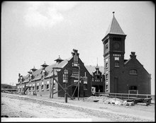 Münchenbryggeriets stallbyggnad från öster före sista tillbyggnaden