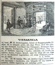 Vinhandeln uti huset No 55 Drottninggatan.