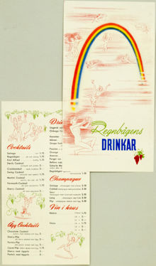 Meny. Regnbågens drinkar