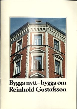 Broschyr med text och färgfotografier från byggföretaget Reinhold Gustafsson