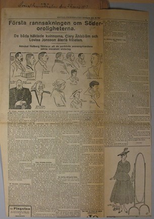 Artikel om det så kallade potatisupproret i tidningen Socialdemokraten