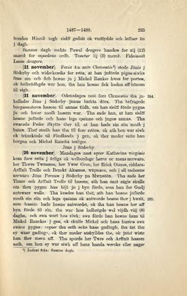 Texten från 1487 i den tryckta tänkeboken.