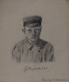 Elevteckning - självporträtt
