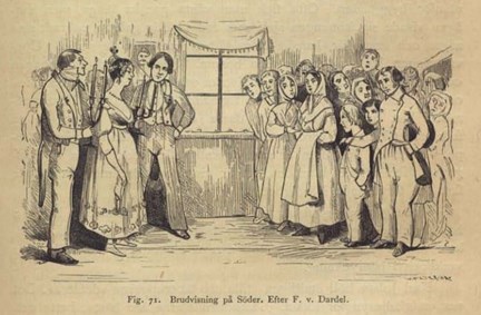 Brudvisning på Söder. Illustration ur boken.