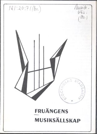 Tryckt folder om Fruängens musiksällskap