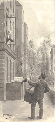 Positivhalare på gård 1906