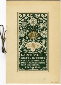 Gala-diner å Hôtel Rydberg  med anledning af hans maj:t konungens höga namnsdag 1 dec. 1901 