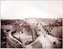 Gamla flottbron och den provisoriska Liljeholmsbron