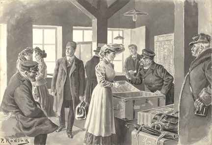 Kvinna vid disk