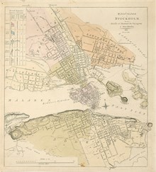 Karta "Vägvisare i Stockholm" från 1819-1828