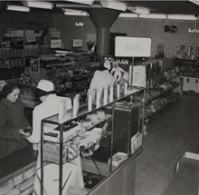 Konsum Snabbköp, interiör, Björkhagen 1948