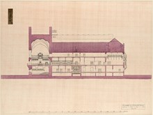 Ragnar Östbergs tävlingsförslag Rådhus ”Mälardrott” 1905, sektionsritning E–F