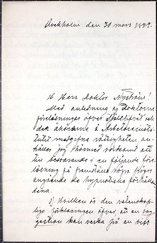 Frågor om hypnos och tankeläsning - brev till Dr Nyström 1899
