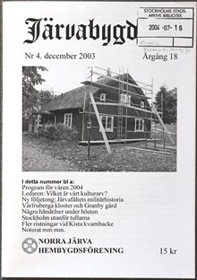 Järvabygd - Norra Järva hembygdsförenings tidskrift