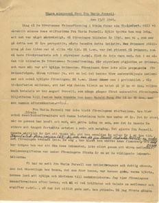De dövas kvinnoförening i Stockholm – minnesord till föreningens grundare Maria Forsell 1946