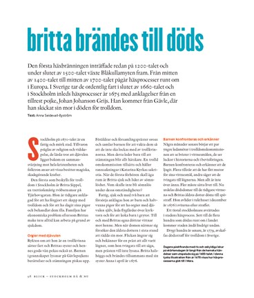 Om Britta Sippel som 1676 avrättas efter att ha anklagats för trolldom.