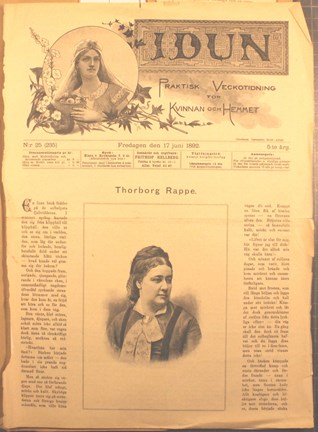 Tidningsartikel med foto om Thorborg Rappe 