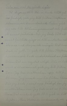 Rut Palm skriver om en dag på Manillaskolan - 1926