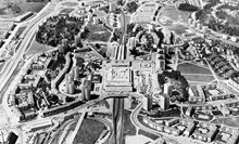 Flygfoto över Vällingby Centrum