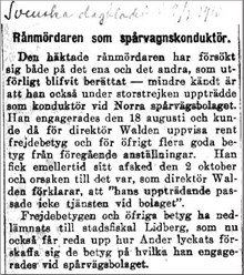 Rånmördaren som spårvagnskonduktör.