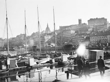 Utsikt från Fiskarehamnen (nuv. Franska Bukten) mot Stadsgårdshamnen
