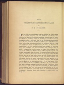 Stockholms renhållningsväsen / F. G. F. Wallander