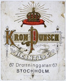 Etikett. Kron Punsch. Heintz & Co