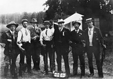Olympiska spelen i Stockholm 1912. Gruppbild av skyttelag.