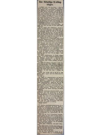 "Den förhatliga 12-stängningen" - artikel 1907 .
