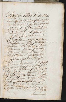 Slottsrätten sammanträder efter den stora slottsbranden den 7 maj 1697