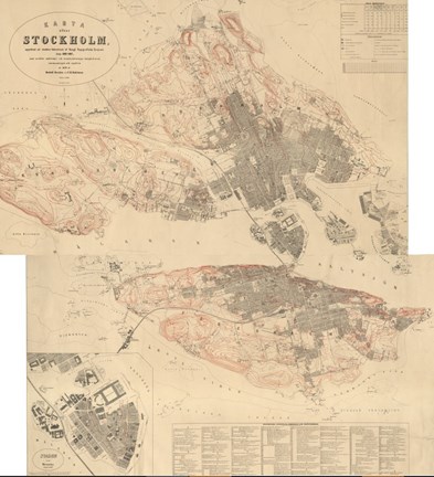 Kartvy över Stockholm med höjddata