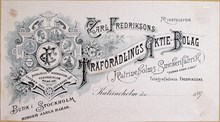 Fakturahuvud. Carl Fredriksons Träförädlings Aktie-Bolag