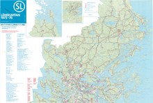 Länskarta 1975-1976, kollektivtrafik i norra länet