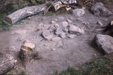 Brandgrav, anläggning nummer 55, fornlämning RAÄ 143 i Spånga socken