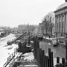 Tunnelbanebyggandet vid Riddarhuset norrut