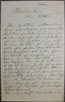 Änka vädjar om att få hypnos mot nervryckningar - brev till Dr Nyström 1893
